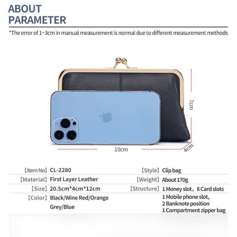 Īstās ādas garās sajūga maka piespraudes somas Vintage monētu maciņa karšu turētājs atslēgu lūpu krāsa rokassomiņa tālruņa somiņa sievietēm