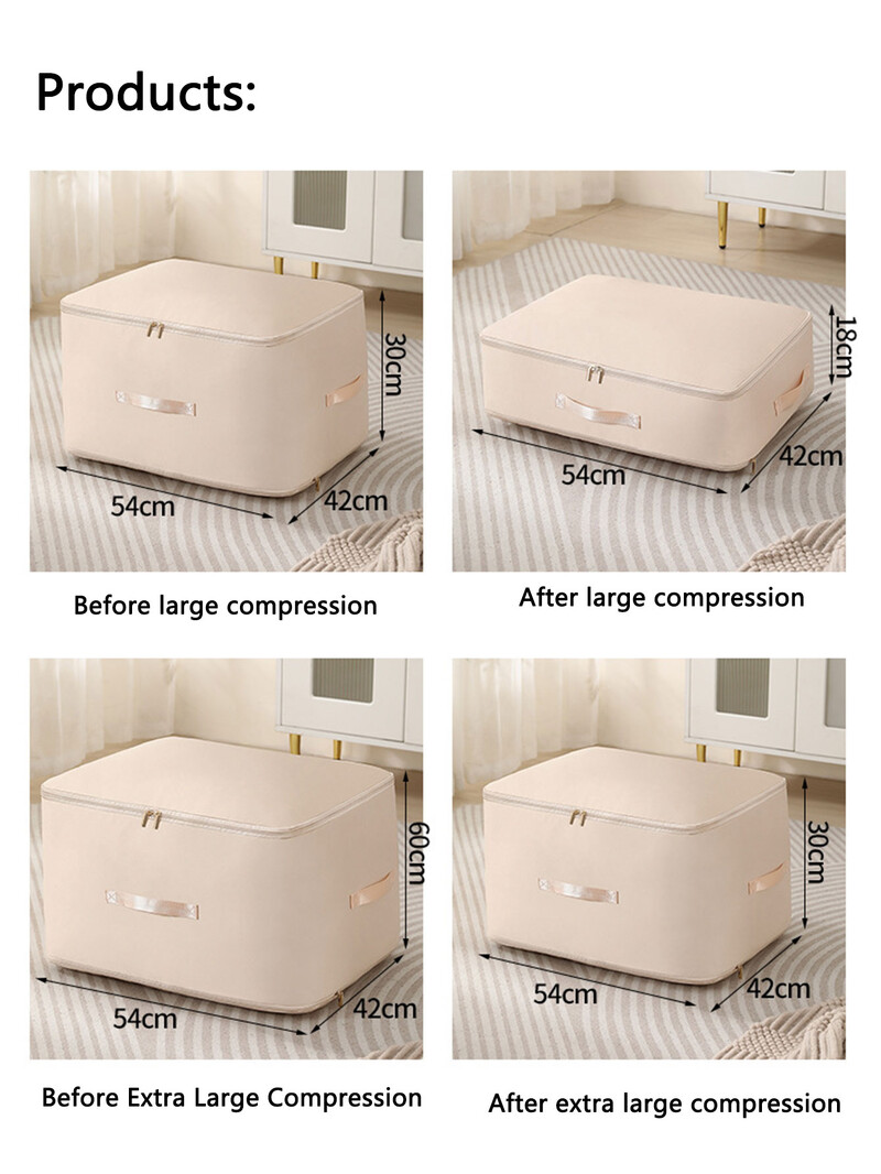 Gongsatino medžiagos suspaudimo pakavimo kubas, atsparus dulkėms, sulankstomas suspaustas laikymo krepšys, didelės talpos, atsparus drėgmei