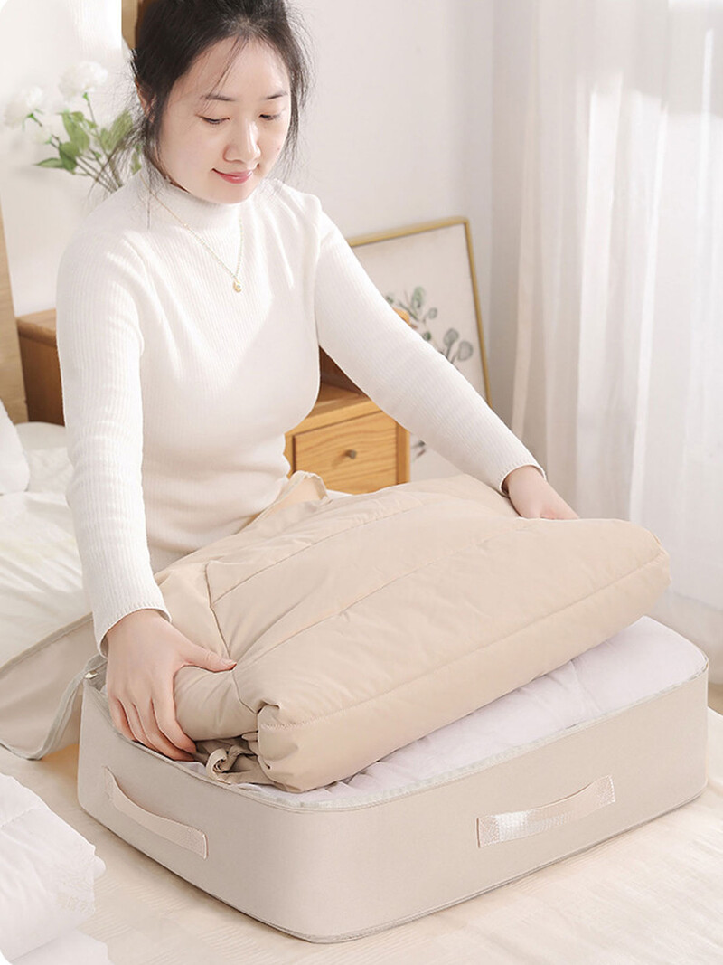 Gongsatino medžiagos suspaudimo pakavimo kubas, atsparus dulkėms, sulankstomas suspaustas laikymo krepšys, didelės talpos, atsparus drėgmei