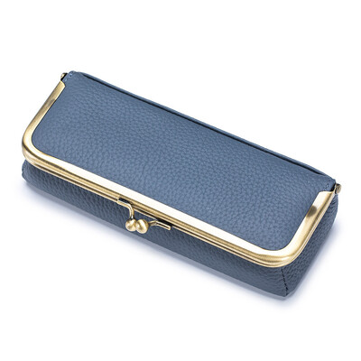 Geantă pentru ochelari din piele naturală Bărbați Femei Suport de depozitare pentru ochelari de soare Husă cu cleme Husă pentru creion pentru sprâncene Ochelari de vedere