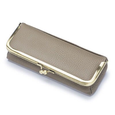 Geantă pentru ochelari din piele naturală Bărbați Femei Suport de depozitare pentru ochelari de soare Husă cu cleme Husă pentru creion pentru sprâncene Ochelari de vedere