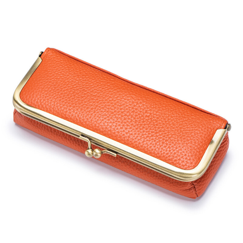 Geantă pentru ochelari din piele naturală Bărbați Femei Suport de depozitare pentru ochelari de soare Husă cu cleme Husă pentru creion pentru sprâncene Ochelari de vedere