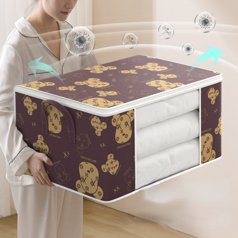 Salokāma segas uzglabāšanas soma Putekļu necaurlaidīga drēbju skapja drēbju segas organizators ar pastiprinātu rokturi Mitrumizturīgs skapja uzglabāšanas kaste