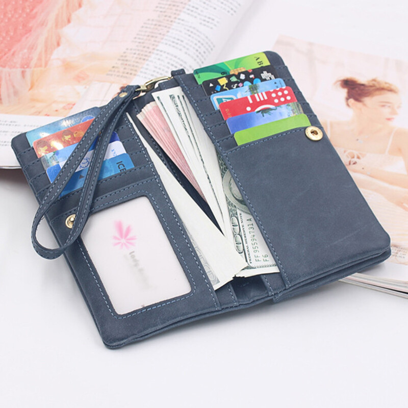 Noua brățară, portofele lungi, portofele pentru femei, din piele moale PU, pentru monede, pentru femei, cu fermoar, buzunar pentru telefon, Suport pentru carduri, Portofele Cartera