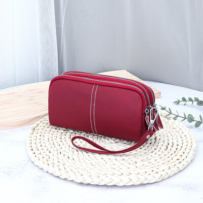 Novčanik s narukvicom velikog kapaciteta Torbica za mobilni telefon Ženska kožna ručna torbica Torbica za telefon s trostrukim patentnim zatvaračem