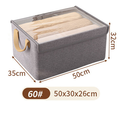 Organizator de îmbrăcăminte pliabil Coș de depozitare haine pliabil cu capac Cadru metalic Cutie de depozitare pentru lenjerie de corp Organizator de garderobă