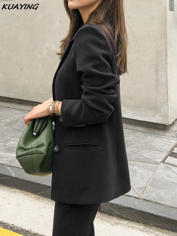 Ležerne, vintage formalne hlače, jakne s dvostrukim kopčanjem, jednobojne, elegantne pantalone, dvodijelne ženske poslovne hlače.