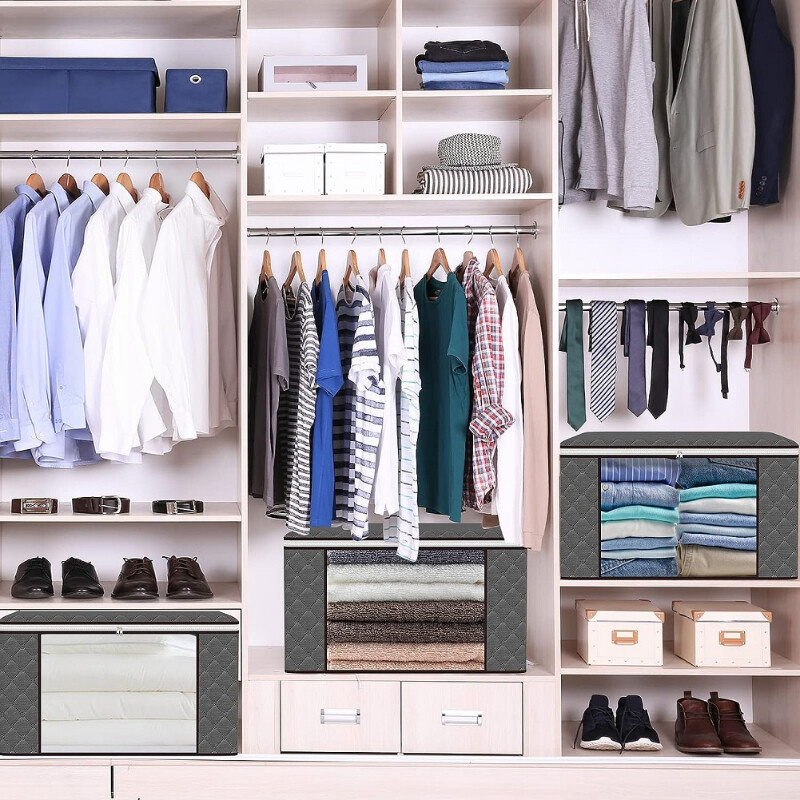 Sklopive poplune Vreće za pohranu Otporan na prašinu Garderoba Deka za odjeću, Organizator jastuka s prozirnim prozorom Ojačana ručka od debele tkanine