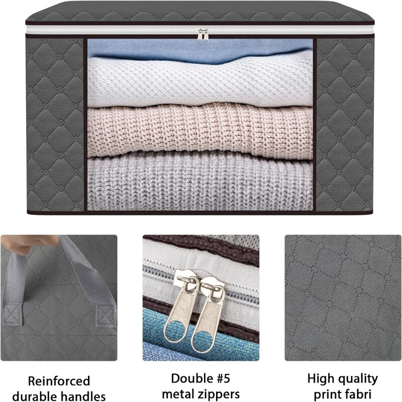Sklopive poplune Vreće za pohranu Otporan na prašinu Garderoba Deka za odjeću, Organizator jastuka s prozirnim prozorom Ojačana ručka od debele tkanine