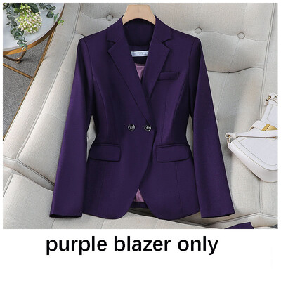 Deep Purple Blazer Hlače Ženski kompleti odijela Jakna dugih rukava Blazer Ležerno uredsko žensko odijelo s hlačama za posao ili ceremoniju
