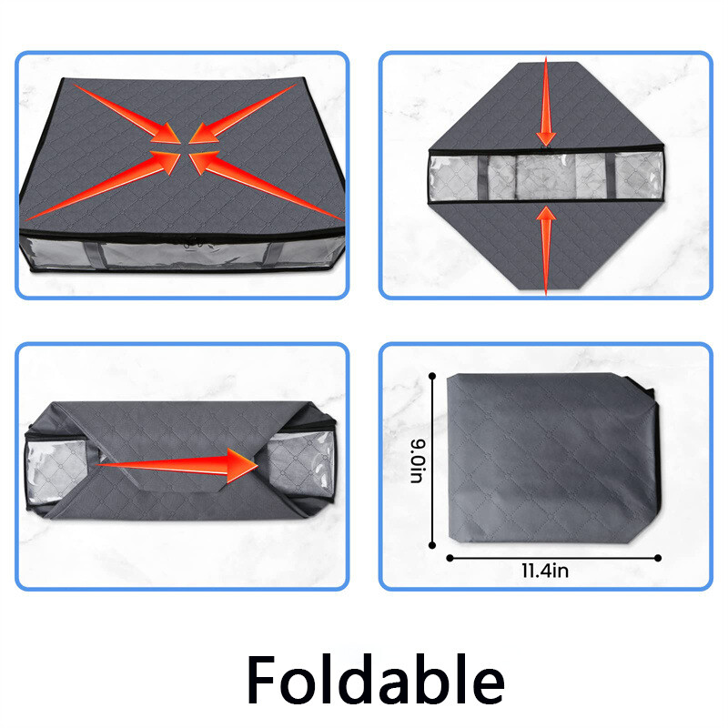 1 kom Torba za pohranu ispod kreveta Sklopiva torba za pohranu odjeće i popluna Kutija za pohranu velikog kapaciteta otporna na prašinu i vlagu