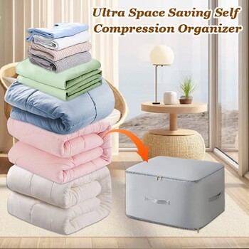 Ultra Space-Saving Self-compression Organizer Επέκταση τσάντα αποθήκευσης συμπίεσης Αδιάβροχα φορητά ρούχα χειρός ταξιδιού Sepa