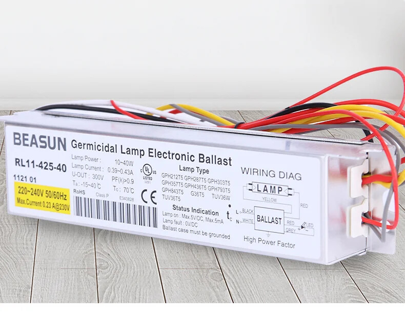 UV dezinfekavimo lempa elektroninis balastas 10-41W universalus tipas RL11-425-40 YL1-425-40, skirtas 21-40W ultravioletiniam vamzdžiui