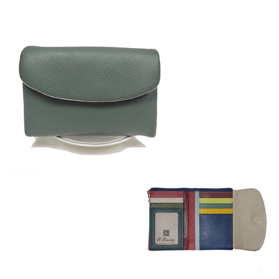 Poșetă pentru monede 2024, pentru femei, din piele de vacă, portofel scurt, moale, piele naturală de vacă, pentru doamnă, cu monede, curcubeu, Suport carduri de identitate Poșete