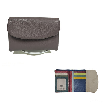 Poșetă pentru monede 2024, pentru femei, din piele de vacă, portofel scurt, moale, piele naturală de vacă, pentru doamnă, cu monede, curcubeu, Suport carduri de identitate Poșete