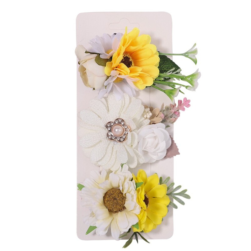 Európában és Amerikában népszerű 3 részes készlet szimulált virág tiarák hercegnőknek, univerzális, friss, természetes és aranyos hajtűk 3 részes készlet 2680