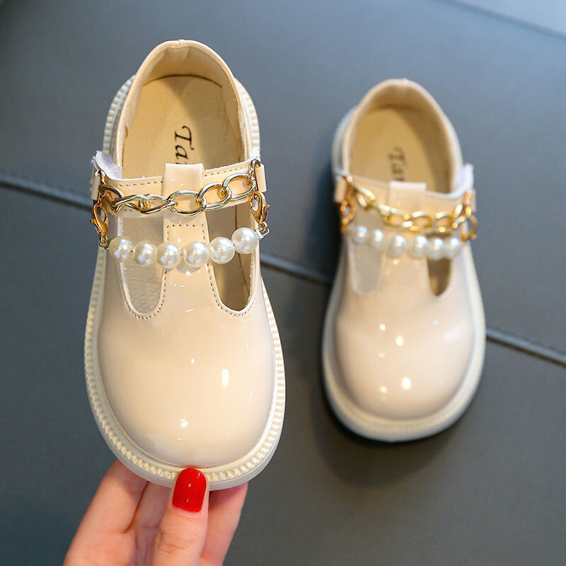 Pantofi din piele pentru copii 2024, primăvară și toamnă, stil nou de modă, pantofi plati pentru copii mari, pantofi negri pentru fete, prințesă, pantofi la modă