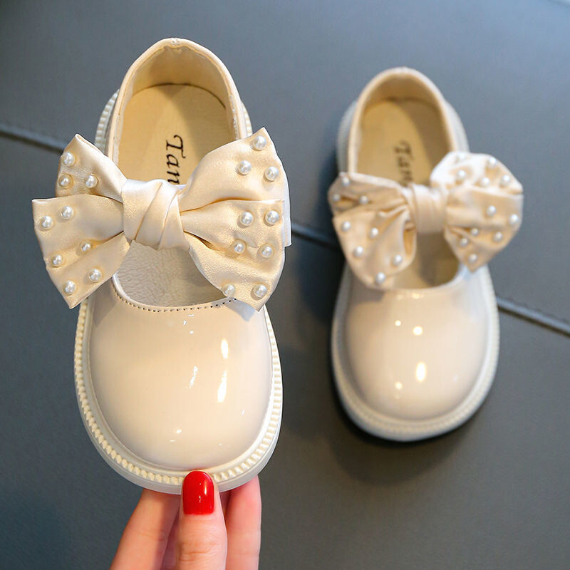 Pantofi din piele pentru copii 2024, primăvară și toamnă, stil nou de modă, pantofi plati pentru copii mari, pantofi negri pentru fete, prințesă, pantofi la modă