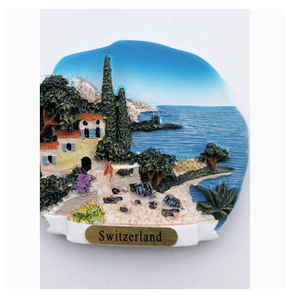  Lacul Zurich din Elveția creativ tridimensional pictat peisaj magnet magnet de frigider