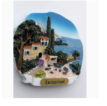  Cīrihes ezers Šveicē, radošs trīsdimensiju gleznots ainavu magnēts ledusskapja magnēts