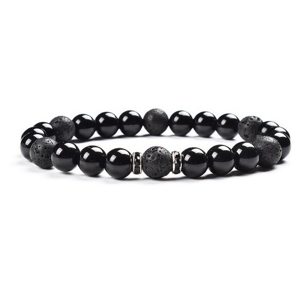 8mm Crno zlato Obsidijan Spacer Tigrovo oko Narukvica s Buddha perlama Poklon za muškarce i žene Narukvice Prekogranična dostava Narukvica s Buddha perlama