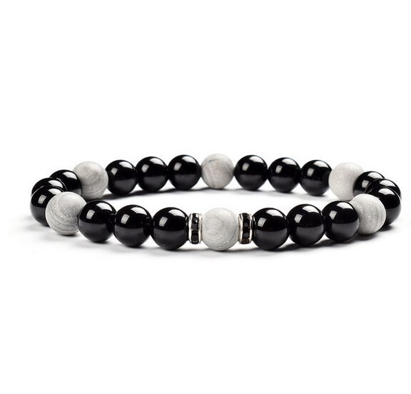 8mm Crno zlato Obsidijan Spacer Tigrovo oko Narukvica s Buddha perlama Poklon za muškarce i žene Narukvice Prekogranična dostava Narukvica s Buddha perlama