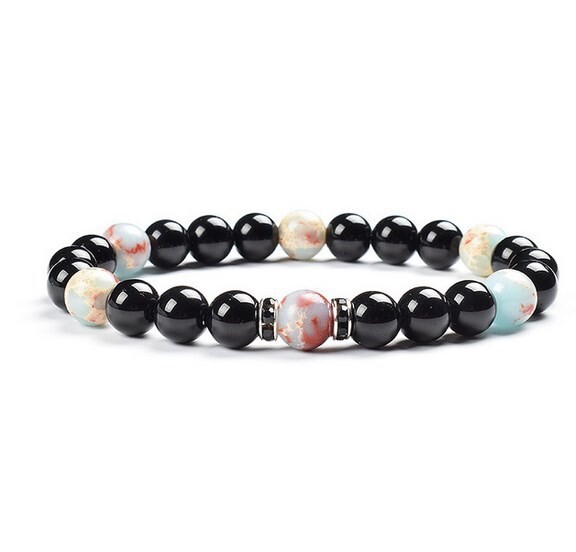 8mm Crno zlato Obsidijan Spacer Tigrovo oko Narukvica s Buddha perlama Poklon za muškarce i žene Narukvice Prekogranična dostava Narukvica s Buddha perlama