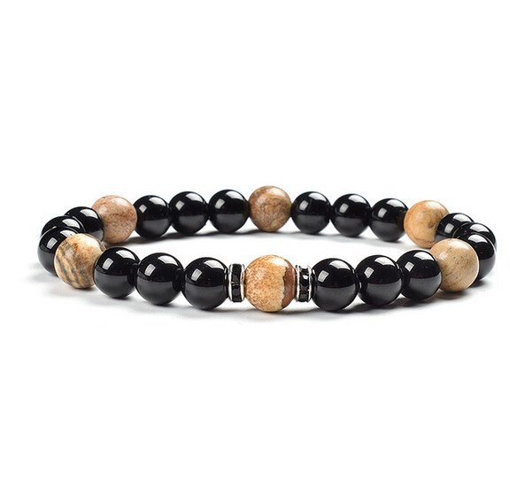 8mm Crno zlato Obsidijan Spacer Tigrovo oko Narukvica s Buddha perlama Poklon za muškarce i žene Narukvice Prekogranična dostava Narukvica s Buddha perlama