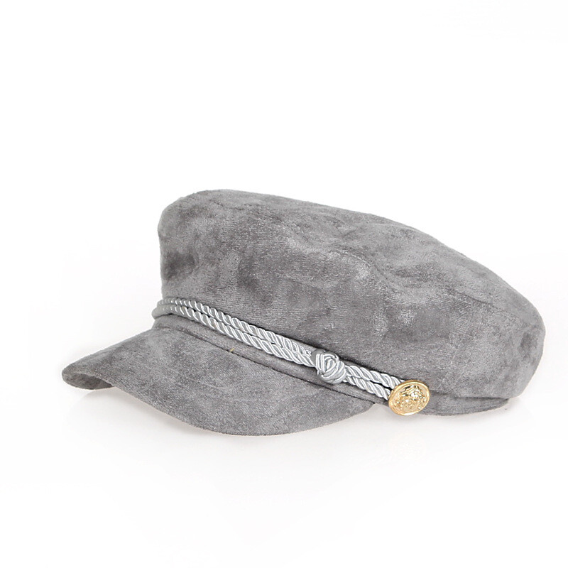 Plakana militārā cepure universāla vāciņš Britu koledžas korejiešu stila avīžpuikas cepure Modes zamšādas cepure zēnam