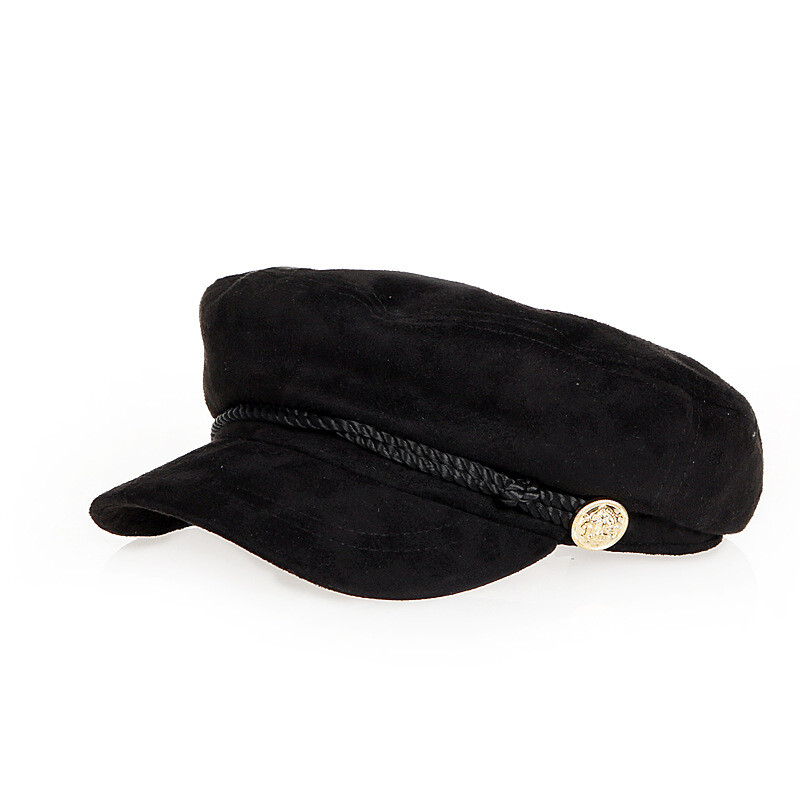 Plakana militārā cepure universāla vāciņš Britu koledžas korejiešu stila avīžpuikas cepure Modes zamšādas cepure zēnam