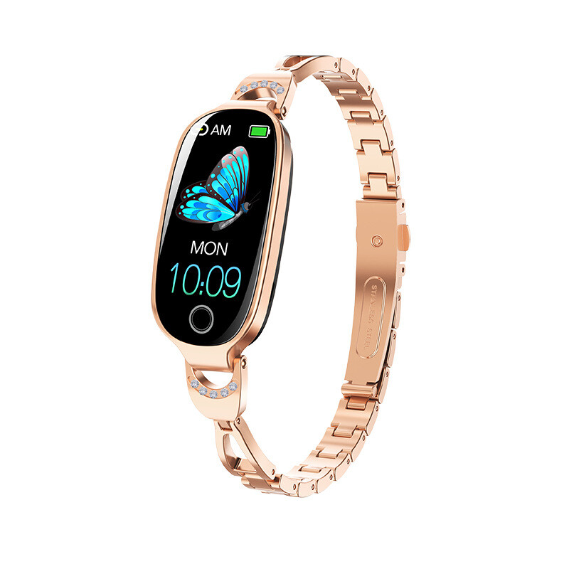 F81 Smart Watch Vércukorszint Vérnyomás Pulzusszám Hőmérséklet Monitor Lépésszámláló Hívásemlékeztető Női Egészség Sport karkötő