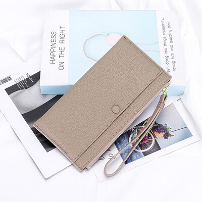 Ženski dugi novčanik od prave kože Ženski novčanici Ženski clutch Torbica za novčiće od kravlje kože Držač kreditne kartice Torbica za telefon