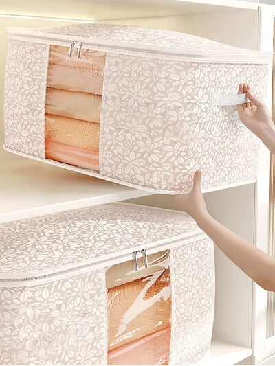 Τσάντα αποθήκευσης ντουλάπας με μοτίβο λουλουδιών, μεγάλη αδιάβροχη και που απελευθερώνει την υγρασία πτυσσόμενο οικιακό πάπλωμα και τσάντα αποθήκευσης ρούχων κατάλληλη