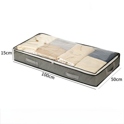 Ágyalsó tárolótáska nagy kapacitású összecsukható átlátszó szekrény paplan csomagoló táska rendszerezők szobaruha-rendezőhöz