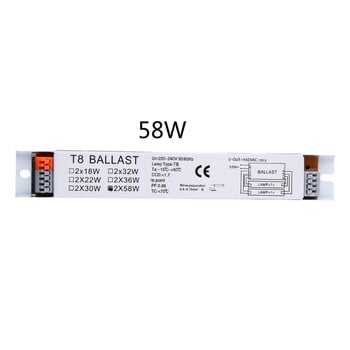 T8 2x18/30/58W Electronic Ballast για UV μικροβιοκτόνο λαμπτήρα, λάμπα φθορισμού