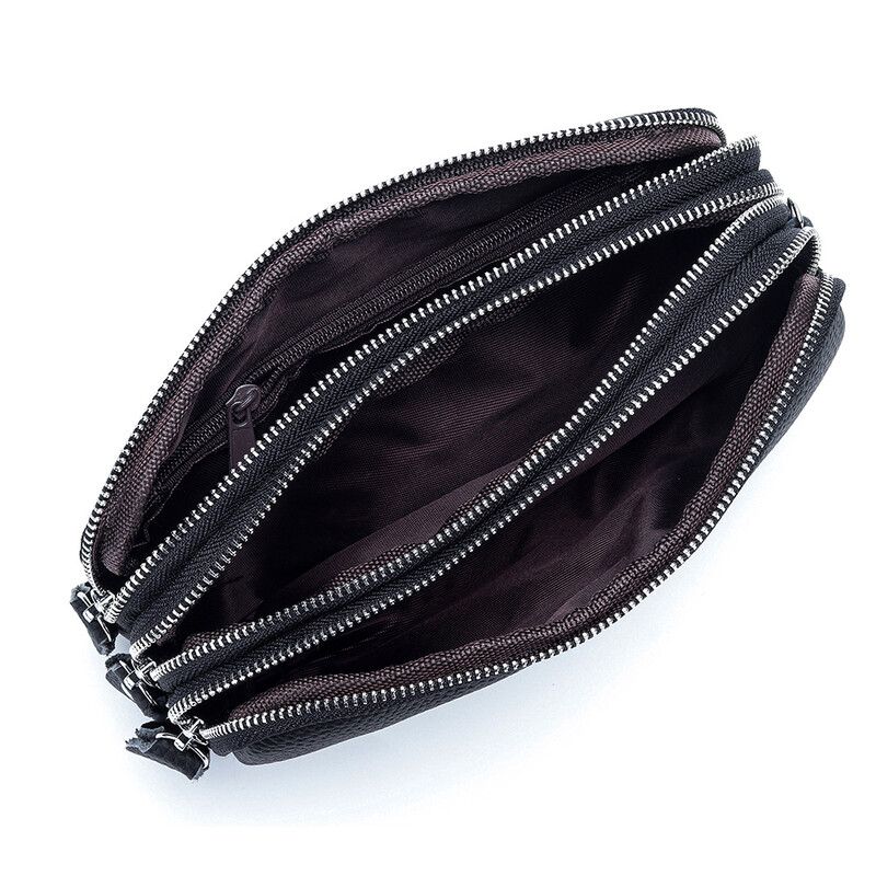 Ženski novčanik od kravlje kože, prava koža, 3 sloja, torbica s narukvicom s patentnim zatvaračem, torbica za novčiće, držač kreditne kartice, torbica za mobilni telefon