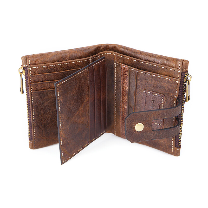 Portofel de damă din piele naturală Suport pentru carduri multiple cu blocare RFID cu buzunar pentru telefon mobil Cadouri de Ziua Mamei