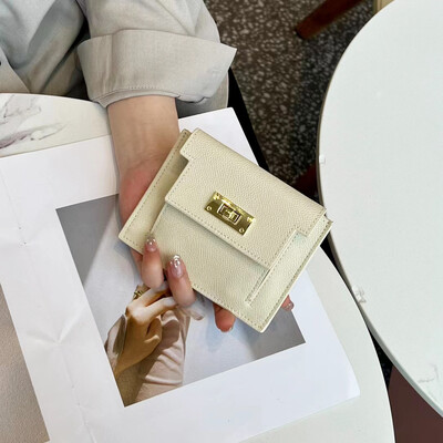 Valódi tehénbőr pénztárca kártyatartó nőknek, rövid tenyérmintás egyszerű érme pénztárca, kis pénztárca, klasszikus női pénztárcák