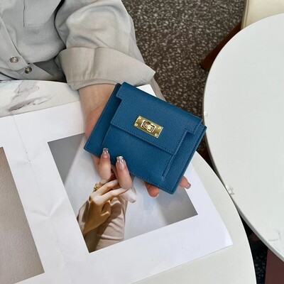 Valódi tehénbőr pénztárca kártyatartó nőknek, rövid tenyérmintás egyszerű érme pénztárca, kis pénztárca, klasszikus női pénztárcák