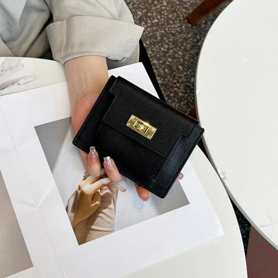 Valódi tehénbőr pénztárca kártyatartó nőknek, rövid tenyérmintás egyszerű érme pénztárca, kis pénztárca, klasszikus női pénztárcák