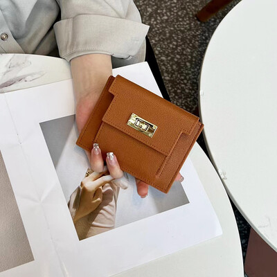 Valódi tehénbőr pénztárca kártyatartó nőknek, rövid tenyérmintás egyszerű érme pénztárca, kis pénztárca, klasszikus női pénztárcák