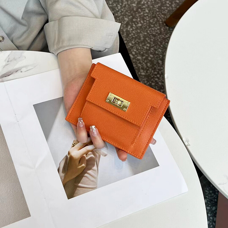 Valódi tehénbőr pénztárca kártyatartó nőknek, rövid tenyérmintás egyszerű érme pénztárca, kis pénztárca, klasszikus női pénztárcák