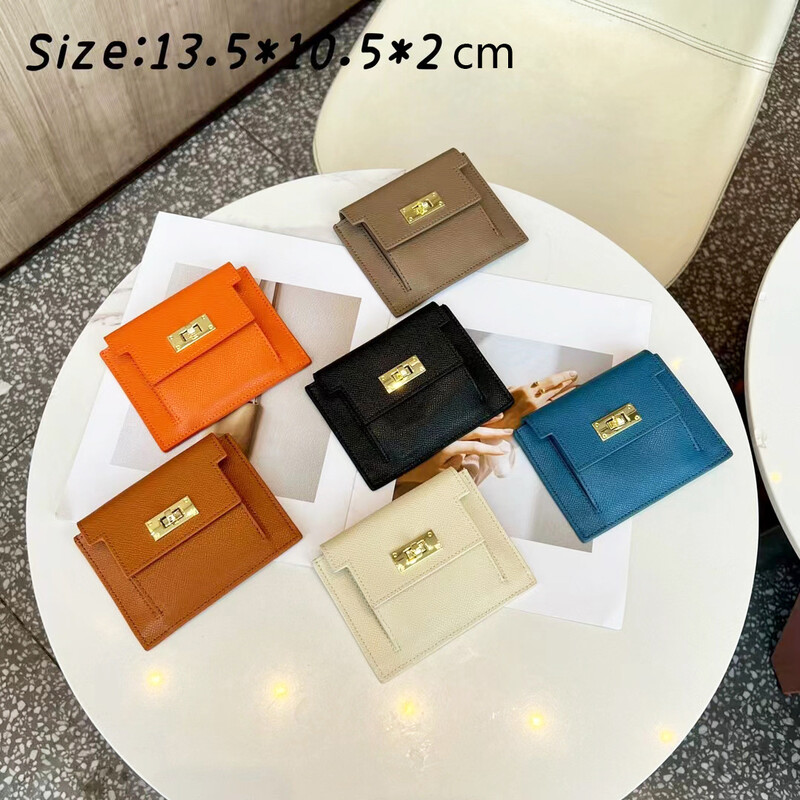 Valódi tehénbőr pénztárca kártyatartó nőknek, rövid tenyérmintás egyszerű érme pénztárca, kis pénztárca, klasszikus női pénztárcák