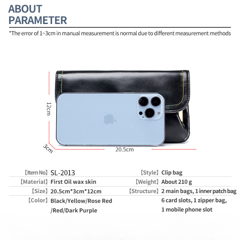 Prava koža Novčanik za telefon Ručna torbica Ulje Vosak Torbica za novčiće Ruž za usne Torbica za slušalice Držač kartice Za žene Ručna torbica Clucth