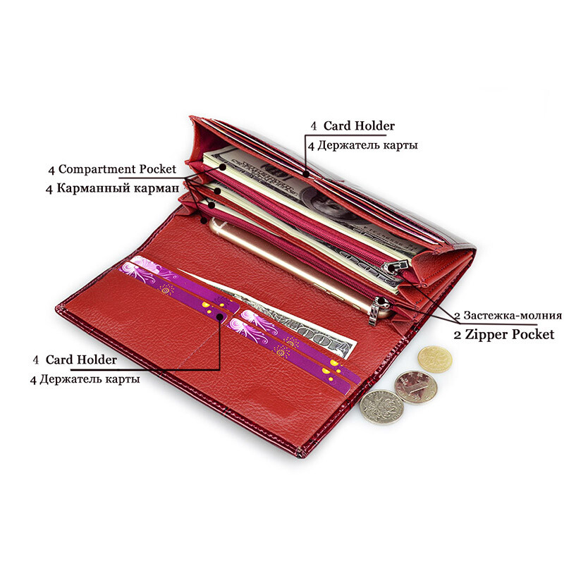 Sieviešu maks Īstas ādas akmens raksts Luksusa dizainers Sieviešu Nauda Rokassomas Sieviešu ID karšu turētājs monētu maki Sieviešu somiņa