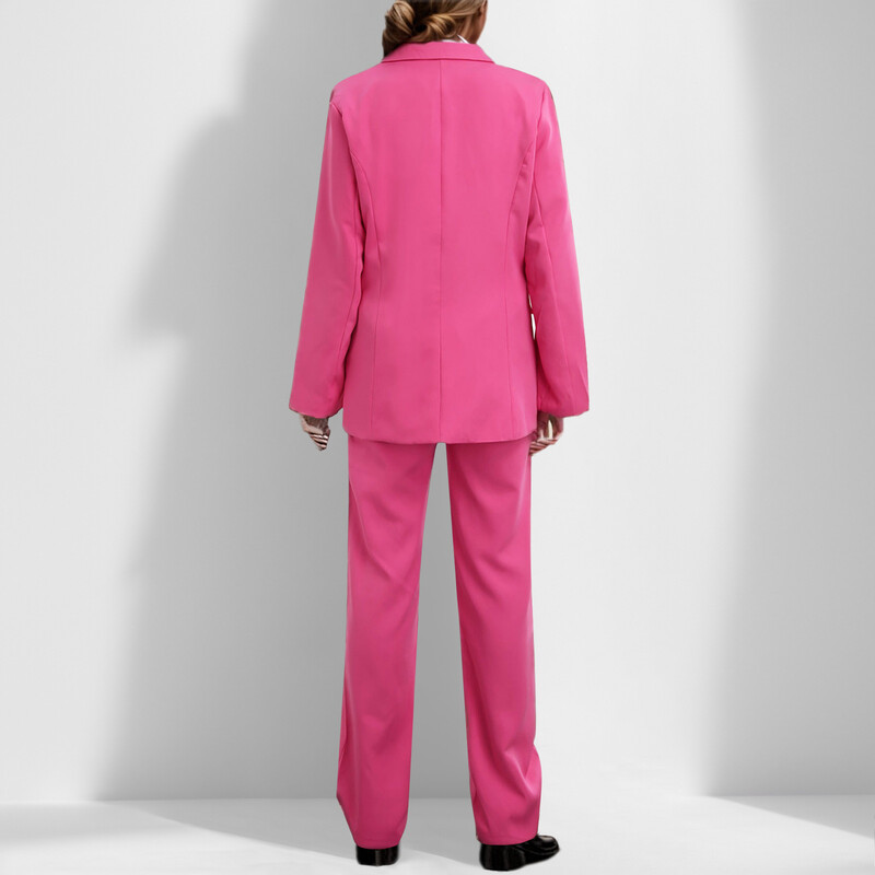 Costume cu pantaloni de toamnă pentru femei Set 2 piese Costum cu mâneci lungi Pantaloni temperameni Jachetă Îmbrăcăminte Manta de afaceri Costum cu pantaloni cu picioare drepte pentru femei