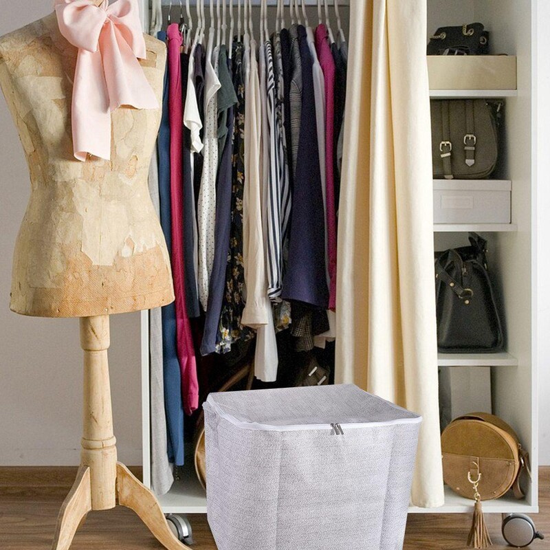 Netkana torba za pohranu ormara otporna na vlagu s poklopcima, košara za pohranu popluna, patentni zatvarač, prijenosni organizator jorgana Ormar