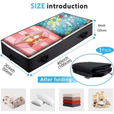Összecsukható ágy alatti táska - Takaró Ruha Paplanrendező Légáteresztő cipzáras tárolótáska hálószobába