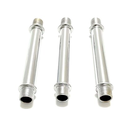 3 vienetų M10 metalinių vamzdžių dvigubi galai su išoriniais sriegiais Sraigtiniai tuščiaviduriai vamzdiniai stalinių lempų apšvietimo šviestuvai