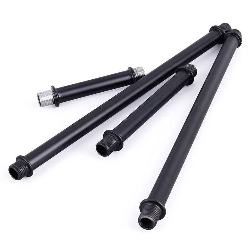 3 vienetų M10 metalinių vamzdžių dvigubi galai su išoriniais sriegiais Sraigtiniai tuščiaviduriai vamzdiniai stalinių lempų apšvietimo šviestuvai